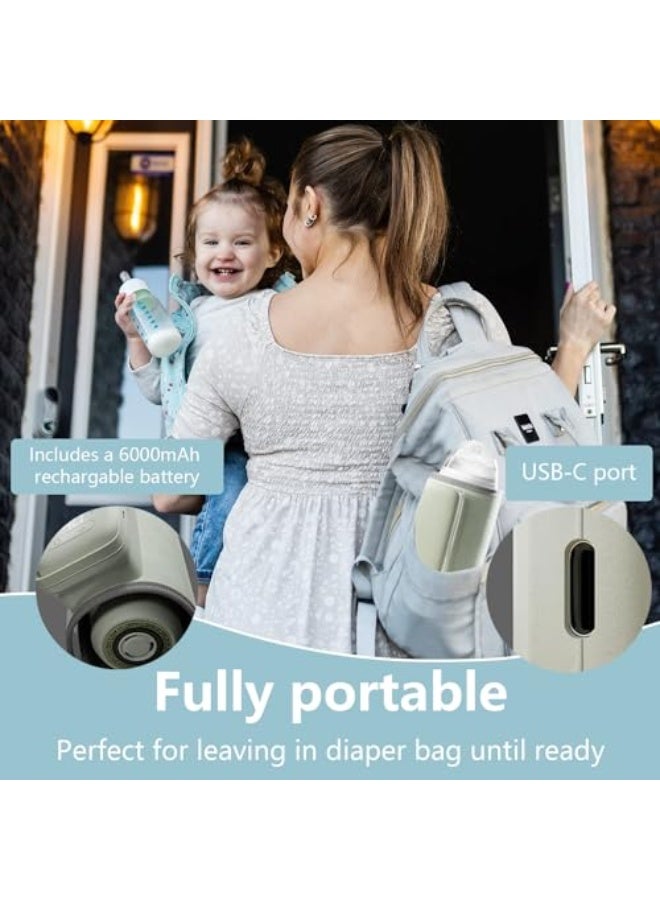 Exrp Portable Bottle Warmer for Breastmilk or Baby Formula - Fast Heating + Leak-Proof + Adjustable Travel Warmer with Battery-Powered Temperature Display, Flashlight - 6000MAH Rechargeable Battery - Image 4